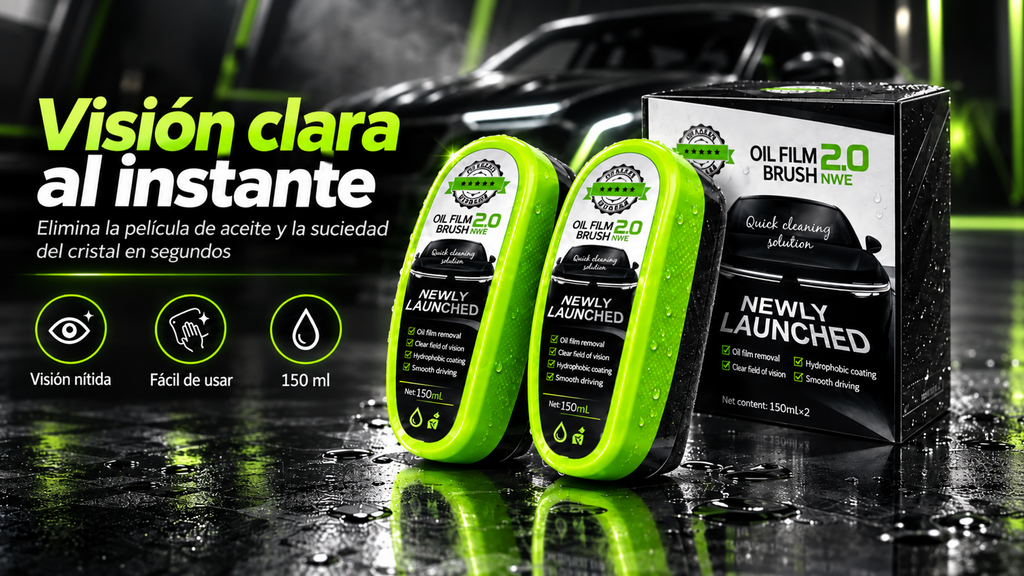Banner del limpiador de parabrisas de 150 ml con fondo de detailing de automóvil