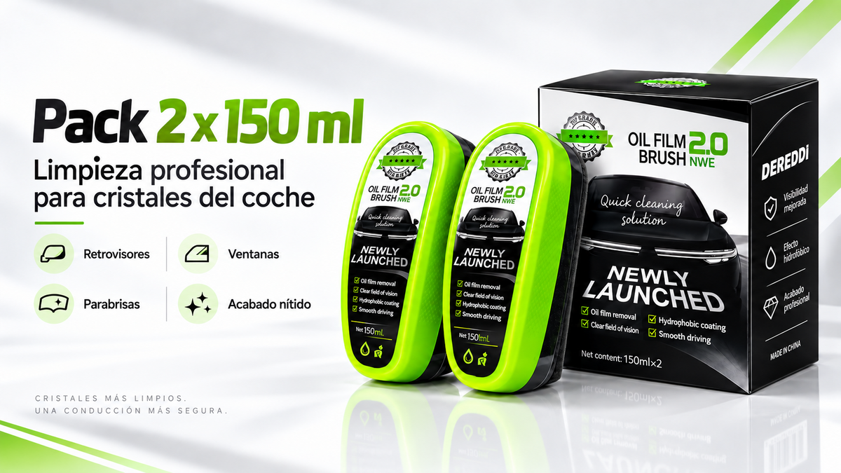 Pack de 2 limpiadores de parabrisas de 150 ml con aplicaciones para cristales del coche